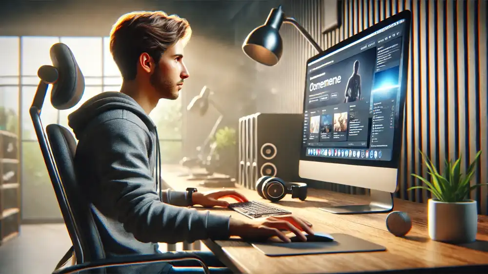 Un usuario de PC navegando por internet