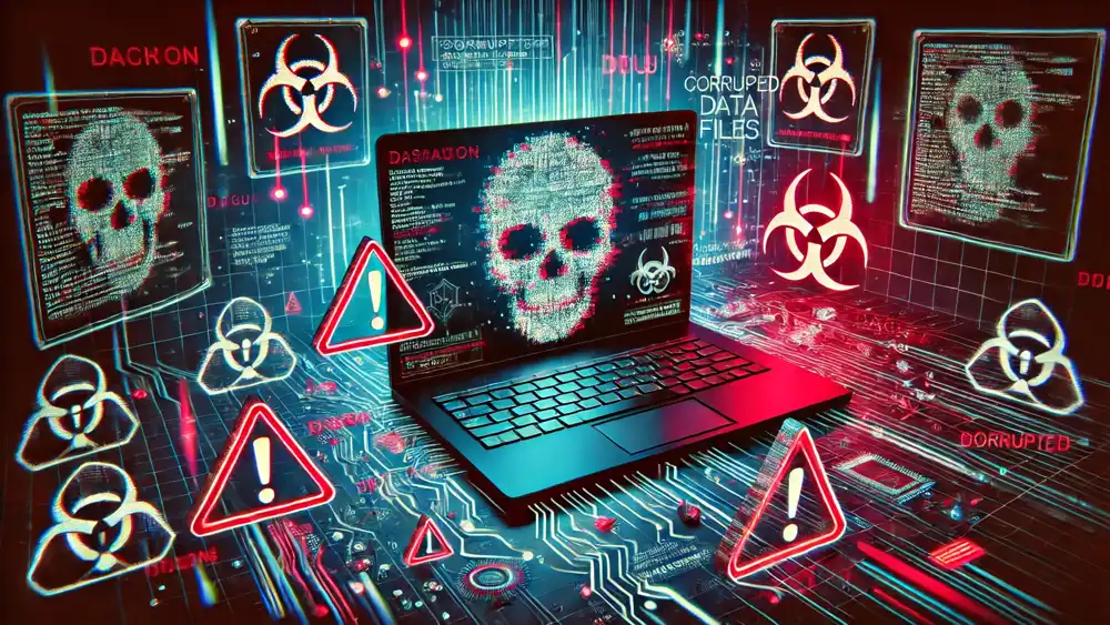 representación de un virus de computadora