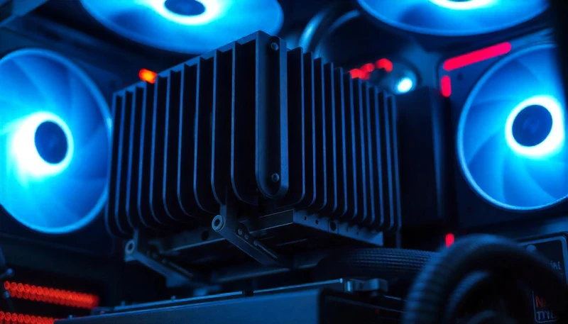 Un disipador de calor de un ordenador gaming